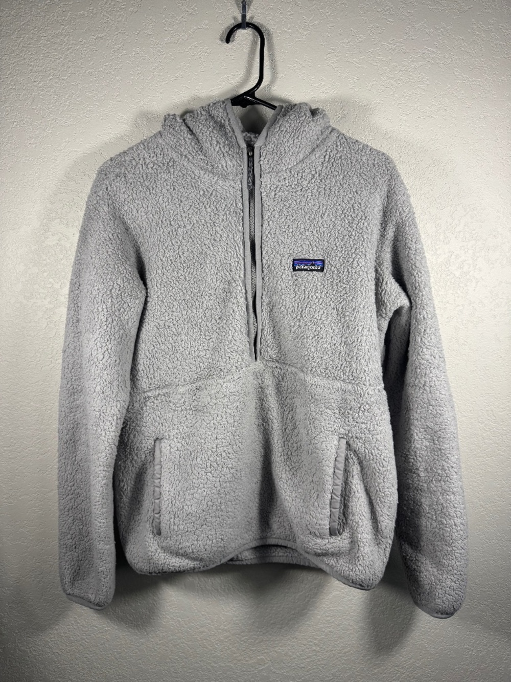 Patagonia Los Gatos Hooded Fleece Pullover L Salt Grey